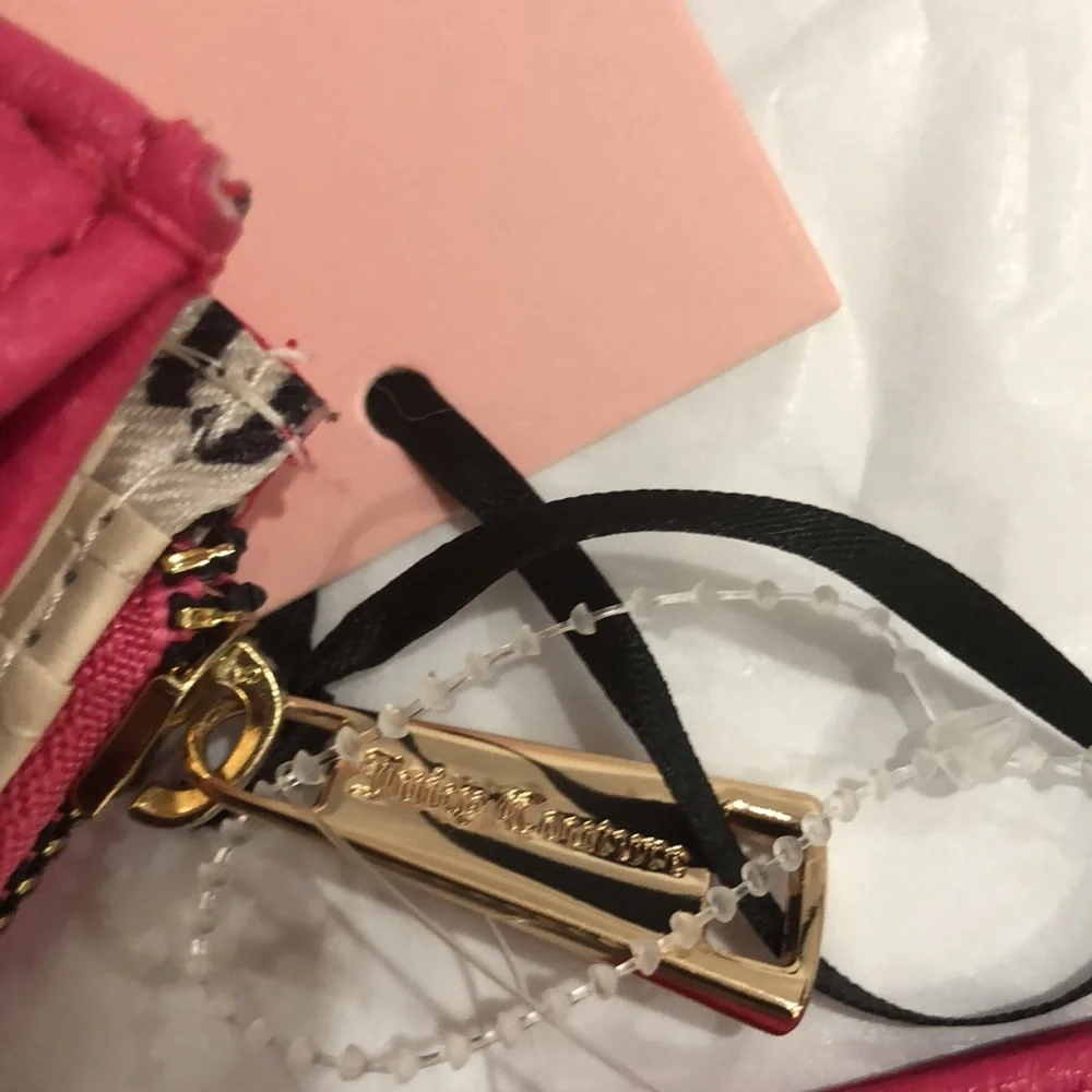 Juicy Couture pink flash breaking the rules bifold wallet with pullout card case